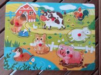 Steckpuzzle Tiere Kleinkinder Montessori Holz Puzzle Niedersachsen - Nienstädt Vorschau