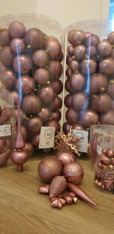 Weihnachtskugeln, Tannenbaumkugeln, Kugel rosa Set in Schloß Holte-Stukenbrock