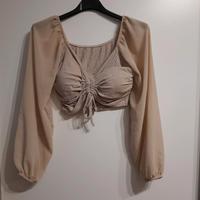 Blusenshirt,  bauchfrei.  Größe S.  Beige Bayern - Strullendorf Vorschau