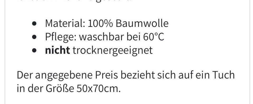 NEU Sander Geschirrtuch 50x70 waschbar 60 Grad Made in EU in Wolfenbüttel