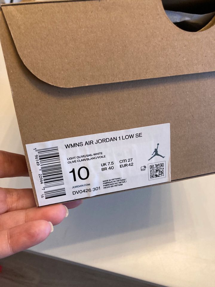 Nike Jordan 1 Low SE Light Olive Canvas Sail 10 42 Neu in Mülheim (Ruhr)