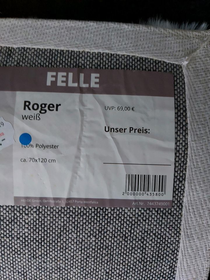 Teppich weiß neu 70x120 cm Feele Roger in Lichtenfels