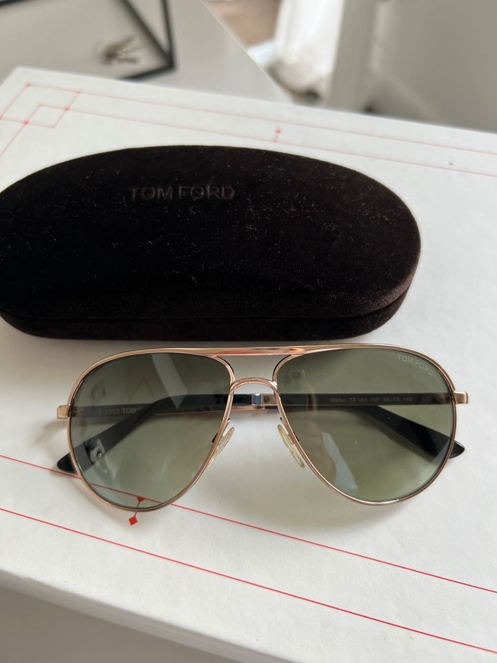 Sonnenbrille von Tom Ford, Piloten, Gold, grüne Verlaufsgläser in Oldenburg