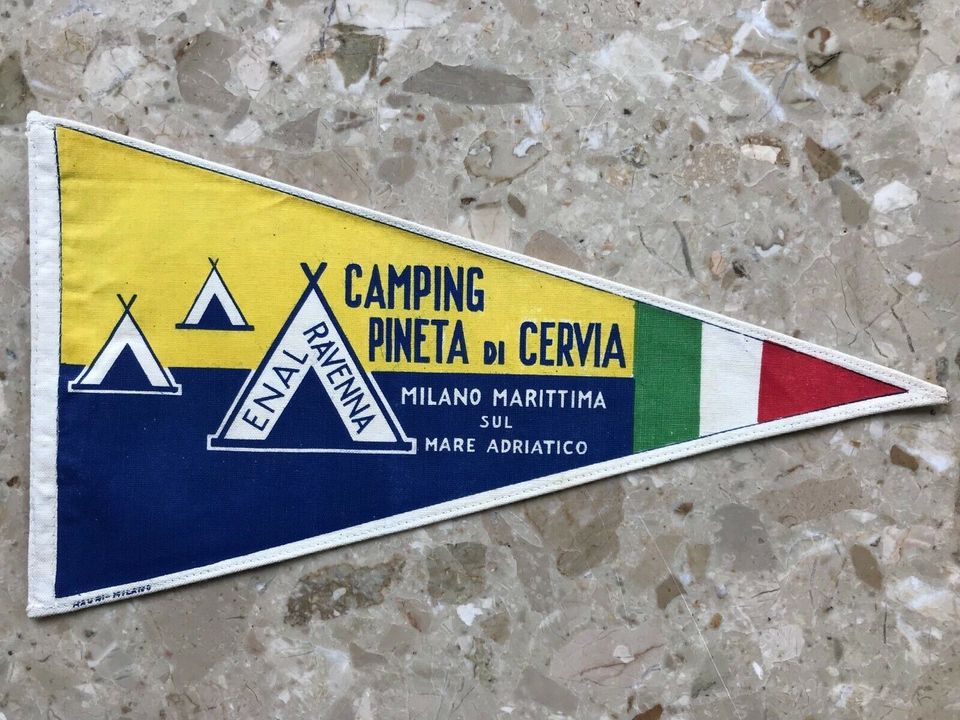 Wimpel Camping Pineta di Cervia Milano Adria Vespa Veteranen Club in Duisburg