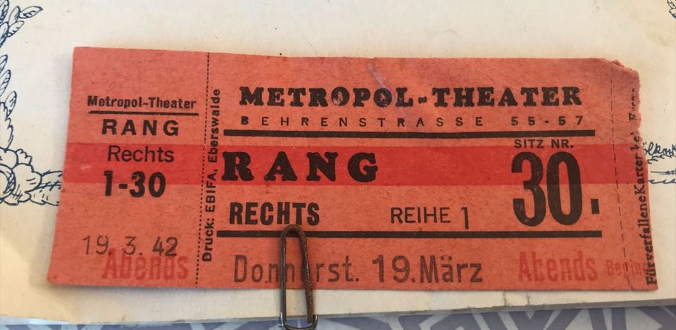 1942 Metropol Theater Ticket Programm Heft der Graf von Luxemburg in Berlin