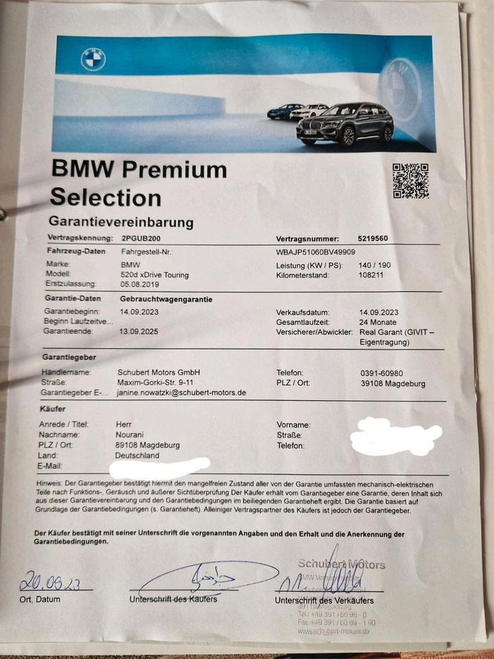 BMW 520 Xdrive mit Garantie Standheizung Display key in Magdeburg