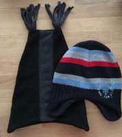 ✮Zipfel Mütze Fleece schwarz + Strick blau gestreift Gr.50-53✮ Schleswig-Holstein - Barkelsby Vorschau