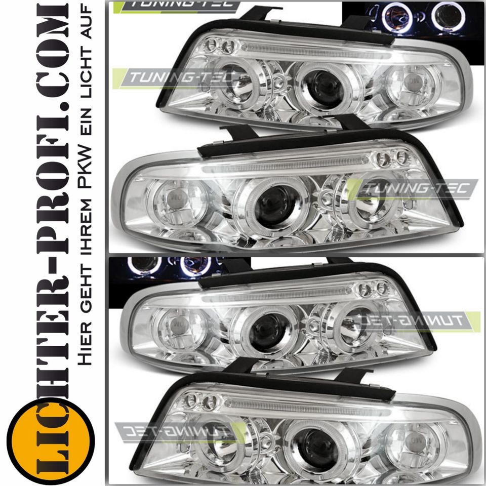 Led Angel Eyes Scheinwerfer chrom für Audi A4 B5 BJ 11/94 - 1/99 in Calden