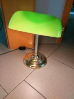 Vintage Tischlampe goldfarbenen Fuß,  grüner Glasschirm Nordrhein-Westfalen - Schwalmtal Vorschau
