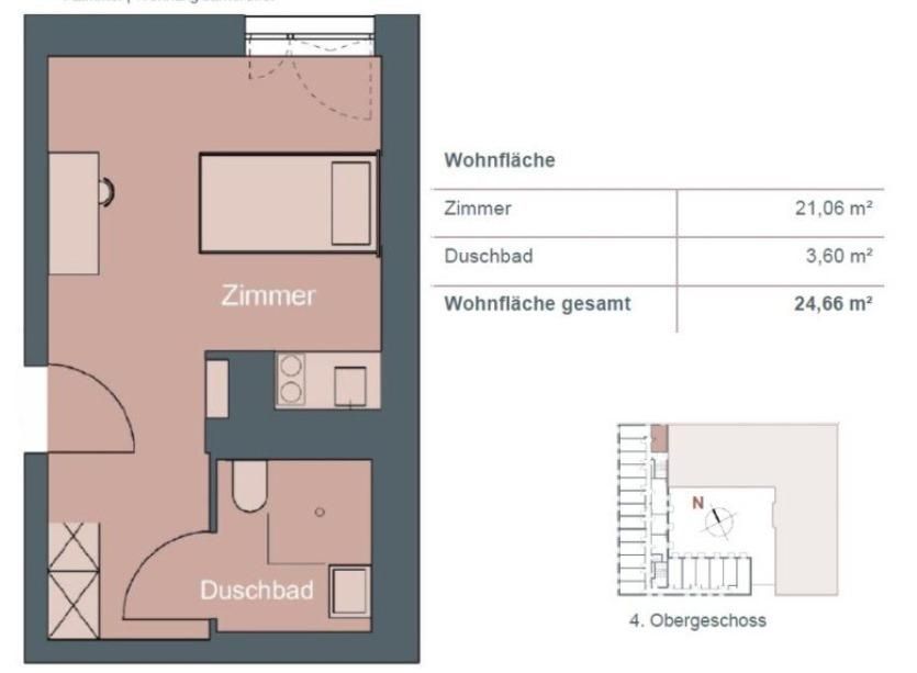 1-Zimmer-Wohnung for Students in Rosenheim