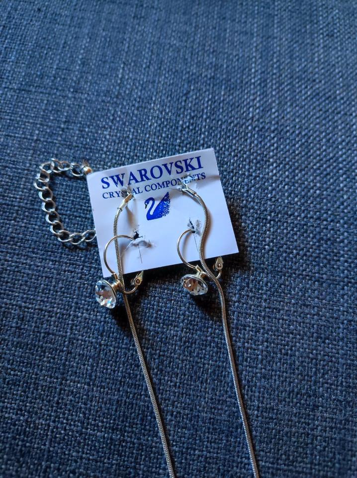Swarovski, Schmuck, Set, Ohrringe, Kette, silber, Kristall, neu in Landshut