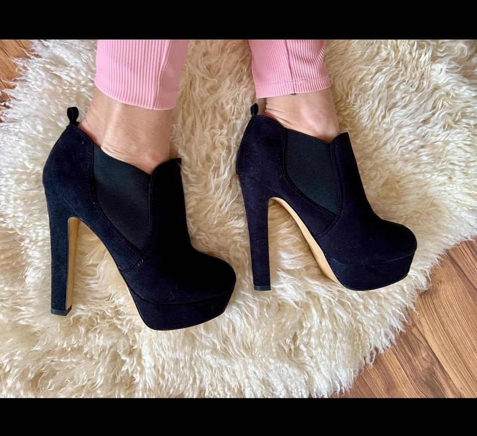 Süße Wildleder Ankle Booties Highheels Plateau  Stiefelette in Kiel