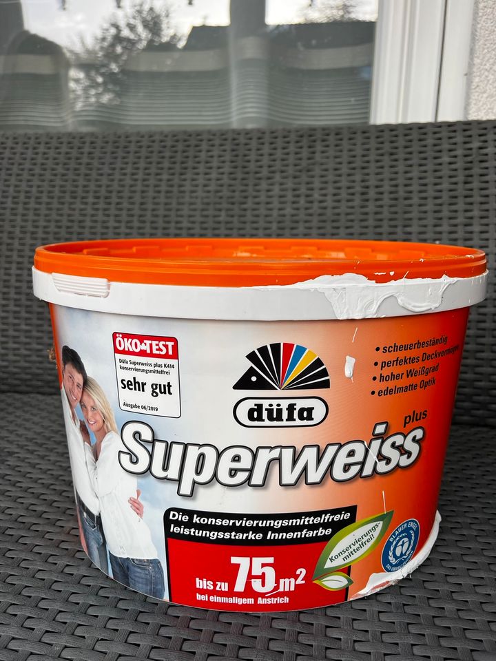 NEU, Wandfarbe Superweiss plus 10 l in Bad Kreuznach