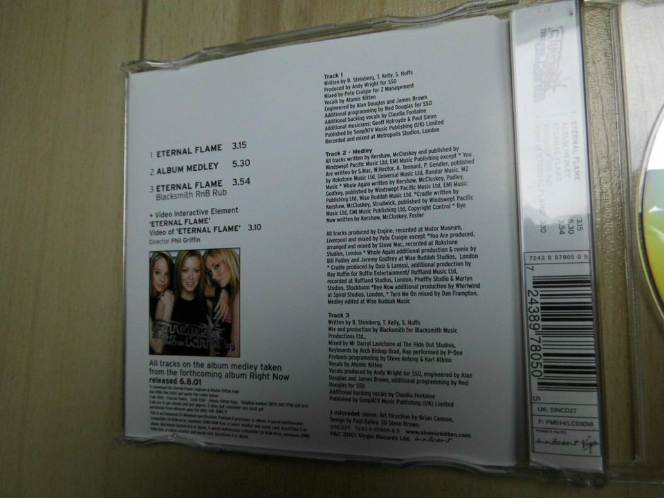 Maxi-CD – Atomic Kitten – Eternal flame – 2001 in Wesel