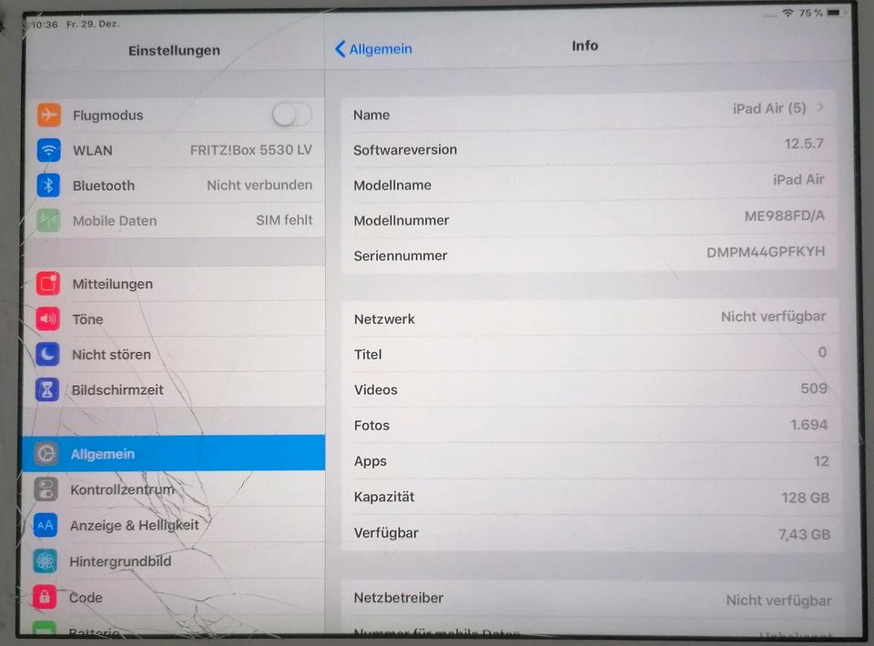 iPad air a1475 128GB Silber mit OVP in Velbert