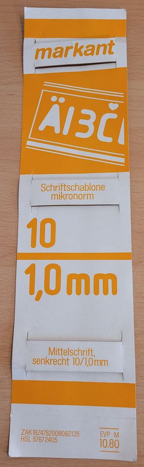 Markant Schriftschablone mikronorm Mittelschrift 10 / 1,0 mm in Dessau-Roßlau