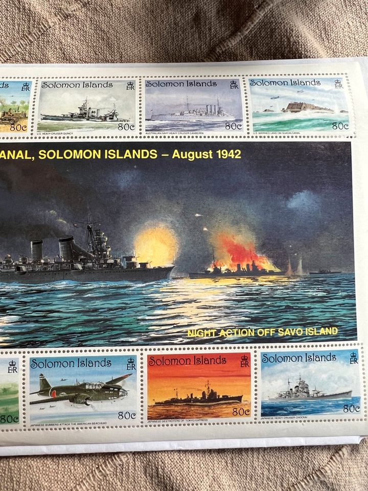 Briefmarkenbogen 60 Jahre Guadacanal - Salomonen in Berlin