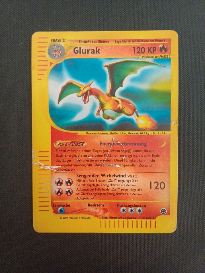 Pokemon Karte Glurak Expedition 6/165 Deutsch REVERSE in Karlsruhe