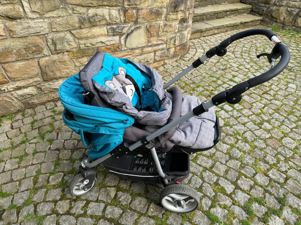 Kinderwagen Teutonia grau-türkis in Herdecke