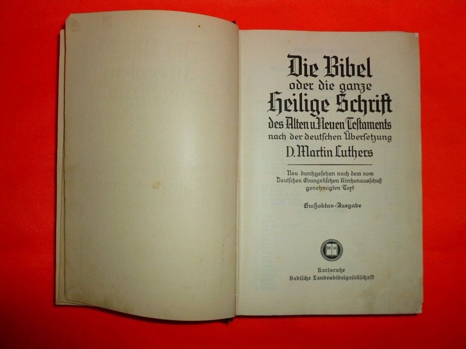 1 alte schwarze original Traubibel wg. Eheschließung von 1928 * in Schopfheim