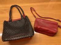 Schwarz geflochtene Handtasche mit roter Innentasche Aachen - Laurensberg Vorschau