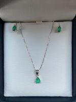 Smaragd Silber Kette & Ohrringe / Edelsteinschmuck Set Niedersachsen - Aurich Vorschau