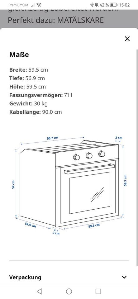 Backofen Ikea zu verschenken in Lörrach