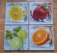 4er Set Glasbilder Früchte in Eiswürfel  ca 20 x 20 Zitrusfrüchte Bayern - Pullach Vorschau