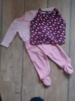 Set aus Wickelbody Nicki-Hose Shirt 74 rosa lila Vögel Brandenburg - Michendorf Vorschau