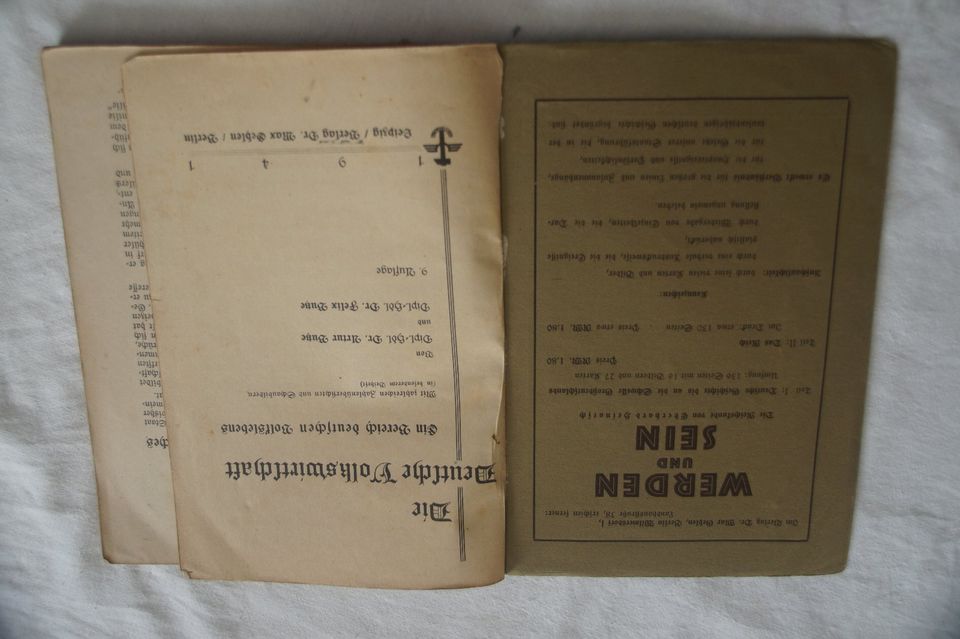 BUch DIE DEUTSCHE VOLKSWIRTSCHAFT v. 1941 in Salzgitter