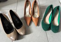 W NEU Pumps high heels Größe 38 grün beige braun Hessen - Mittenaar Vorschau