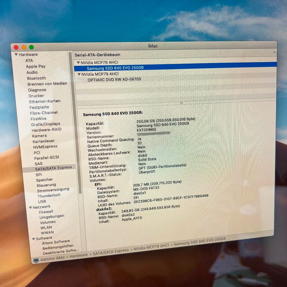 Apple iMac 24" Core2Duo 2,66 GHz 8GB RAM 250 SSD Mod. 9.2 2009 in Kiel