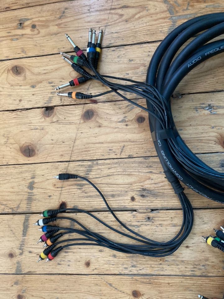 2x 5m audio frequency contr. cable /8 Kanal / 1/4 Mono - Cinch in Berlin