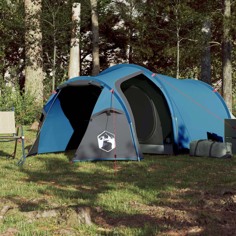 Campingzelt 4 Personen Blau 360x135x105 cm 185T Taft Zelt in Bad Kissingen