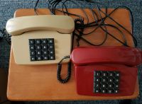 2 x Tastentelefon - Tel 01 LX - beige u. rot - 1990 / 1991 - Post Schwerin - Großer Dreesch Vorschau
