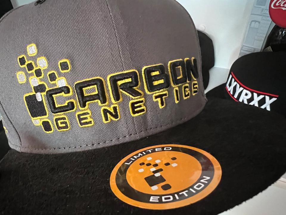 FLGNTLT Snapbacks 4 Stück Caps + limitierte Carbon Genetics Cap in Arberg