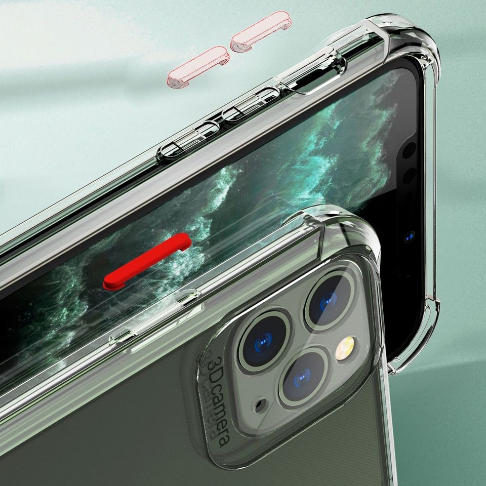 Hülle iPhone 11 Pro Max XR XS 8 7 Plus Mini Clear Silikon Case Durchsichtig TPU Handyhülle mit Kameraschutz Transparent Apple in Quarnbek