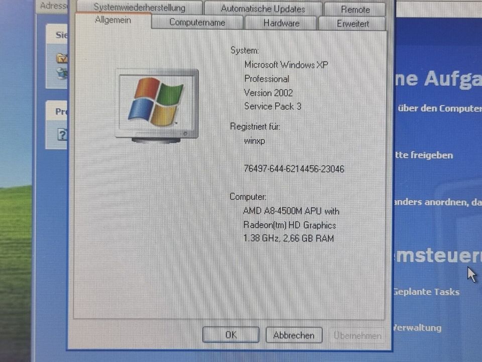 Windows XP Notebook Lenovo ThinkPad Edge E545 AMD A8-4500M 2,66GH in Fellbach