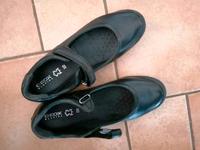 Schwarze Geox Ballerina Gr. 40, Leder mit Riemen Bayern - Schweinfurt Vorschau