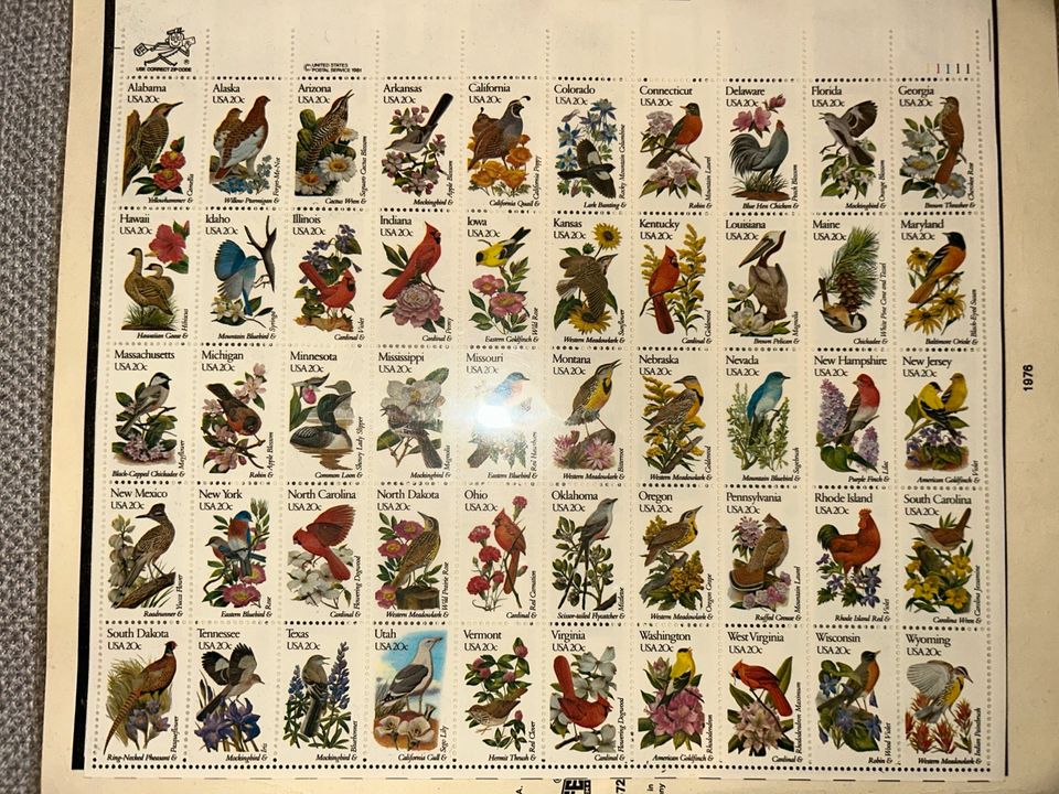 1981 Briefmarken USA 50 Vögel und Blumen in Frankfurt am Main