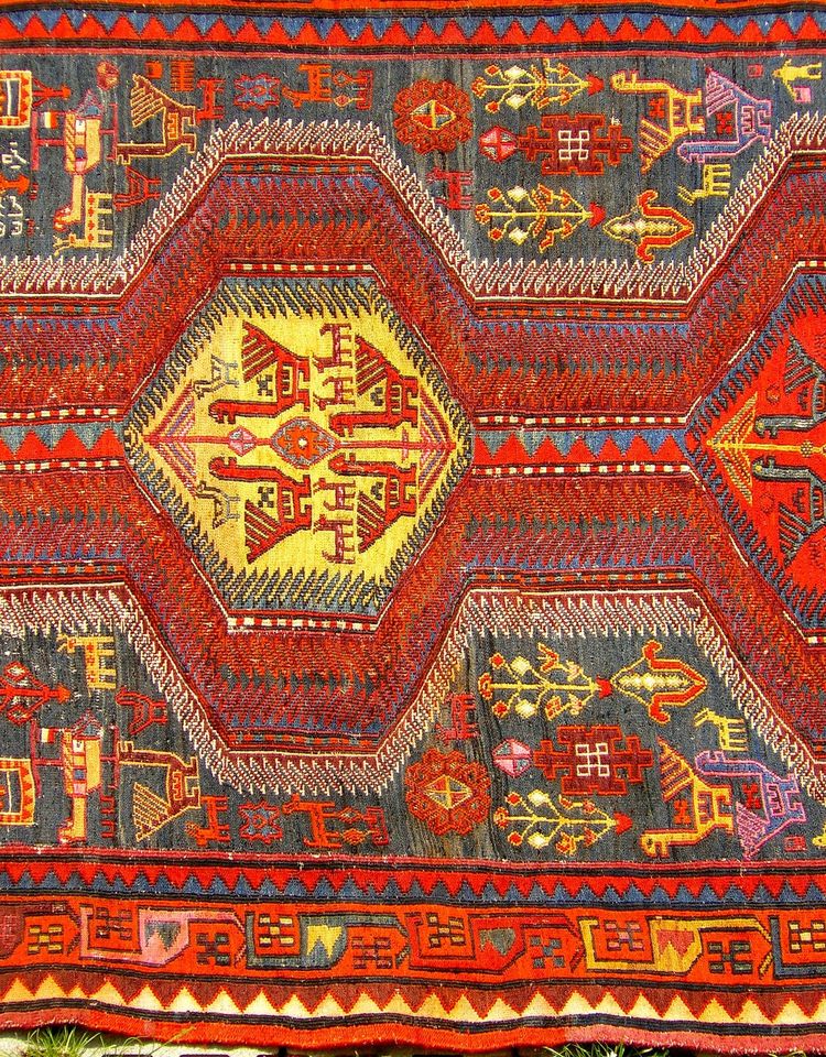 Orientteppich  Akstafa Sumach Sumakh antik 288x117 T147 in Eschweiler