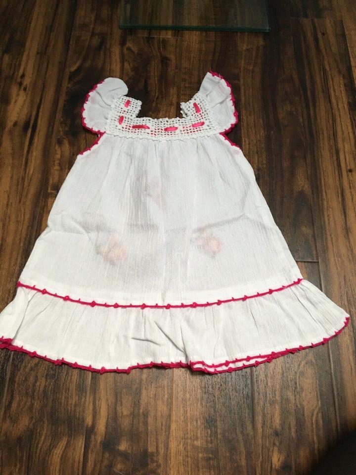 Leinen Baumwollkleid +Schmetterlingen Kurzarm Gr. 92/98 2-3 Jahre in Holm