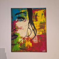 Wandbild Abstraktes Gesicht Bunt Gemaltes Frauen Porträt Niedersachsen - Molbergen Vorschau