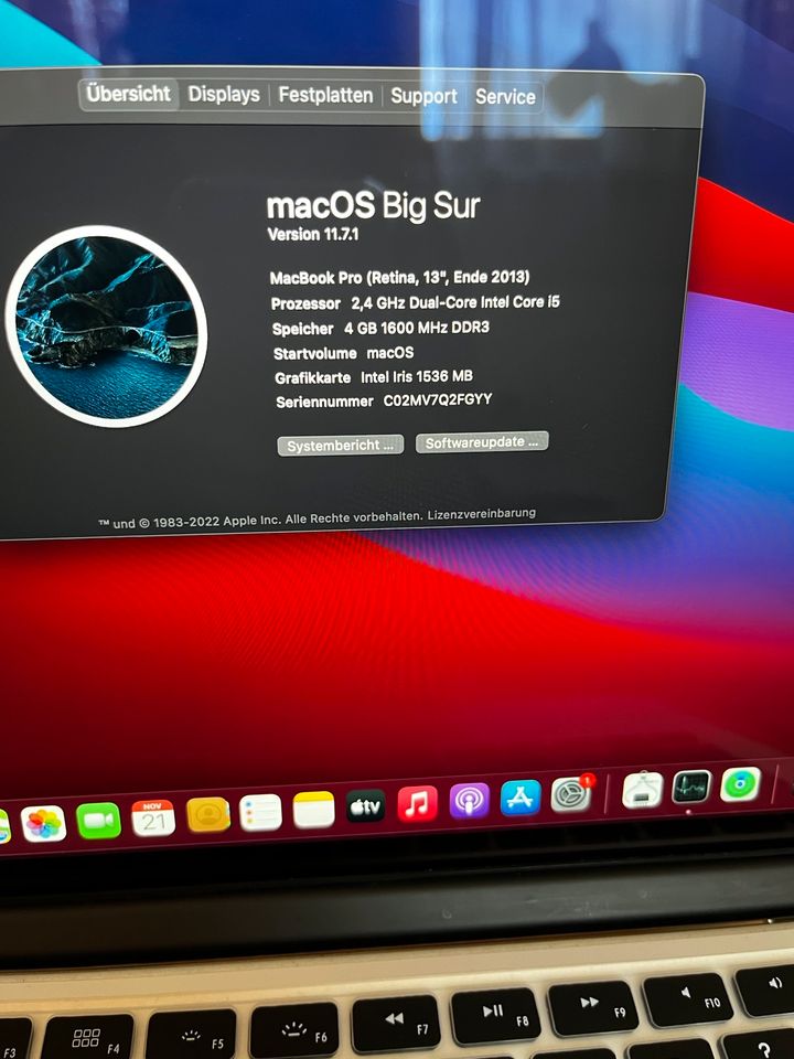  Apple MacBook Pro 2,4 GHz Ende 2013 mit Retina Display 13“ in Grafenau