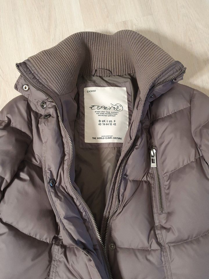 Daunenjacke ESPRIT Gr. 40 in grau-braun zu verkaufen, neuwertig in Kleve