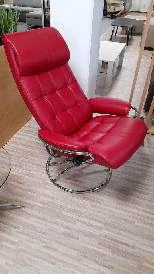 SALE Stressless Sessel mit Hocker London Cori Brick Red Original in Kaiserslautern