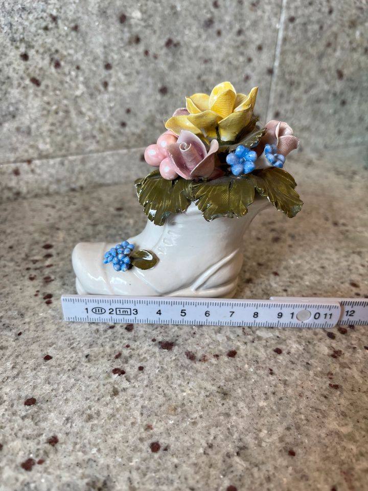 Vintage alt Porzellan Schuh Vaga Rotterdam Blumen 3D in Marl