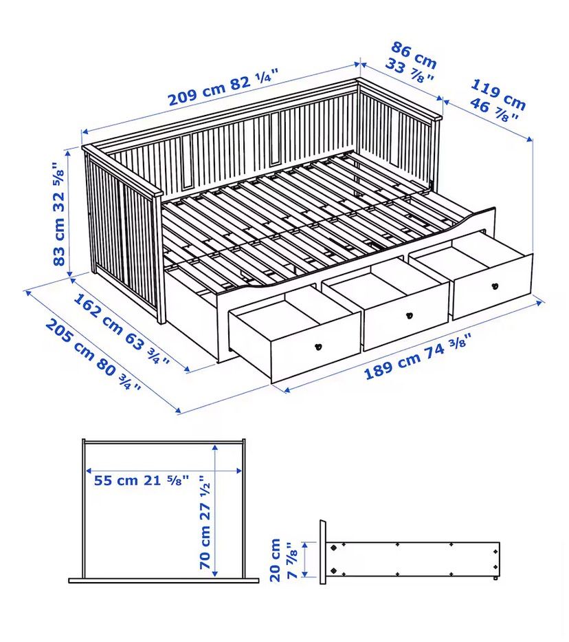 Ikea Bett Hemnes 80cm x 200cm in St. Ingbert