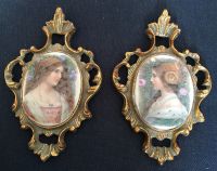 2x Porzellan Barock Bild antik gold Rahmen Vintage Portrait Berlin - Mitte Vorschau