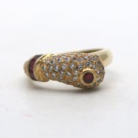 Ring 750 Gold 18 Karat Gelbgold Diamant 0,75 CT Brillant Rubin Innenstadt - Köln Altstadt Vorschau